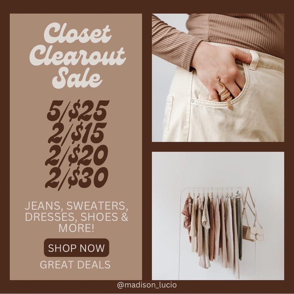 Closet Clearout Sale